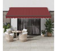 vidaXL Toldo retráctil manual color burdeos 400x350 cm
