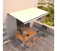 vidaXL Toldo retráctil manual color crema 500x300 cm