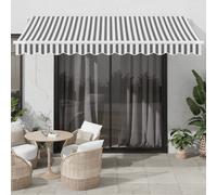 vidaXL Toldo retráctil manual con LED antracita y blanco 350x250 cm