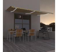 vidaXL Toldo retráctil manual con luz LED amarillo y blanco 600x300 cm