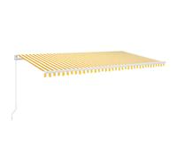 vidaXL Toldo retráctil manual con luz LED amarillo y blanco 600x300 cm