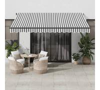 vidaXL Toldo retráctil manual con luz LED antracita y blanco 400x350cm