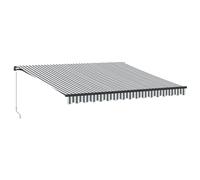 vidaXL Toldo retráctil manual con luz LED antracita y blanco 400x350cm