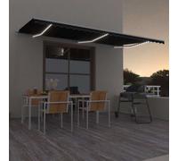 vidaXL Toldo retráctil manual con luz LED gris antracita 600x300 cm