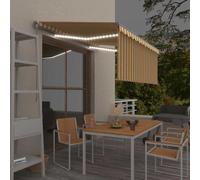 vidaXL Toldo retráctil manual con persiana amarillo y blanco 3,5x2,5 m