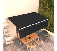 vidaXL Toldo retráctil manual con persiana gris antracita 5x3 m