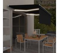 vidaXL Toldo retráctil manual con persiana y LED antracita 4,5x3 m