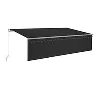 vidaXL Toldo retráctil Manual con persiana y luz LED Antracita 5x3 m