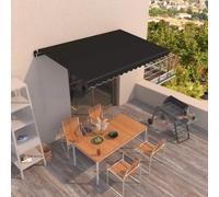 vidaXL Toldo retráctil manual gris antracita 450x350 cm