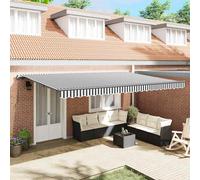 vidaXL Toldo Retráctil Poliéster y Acero 500 x 300 cm Multicolor Antracita Y Blanco
