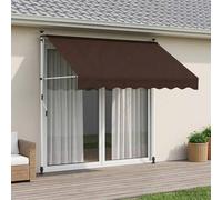 vidaXL Toldo retráctil Manual Marrón 150 cm, Jardín y Terraza, Toldo Ajustable, Cubierta Moderna, Pérgola Retráctil, Protección Exterior, Refugio Flexible para el Sol