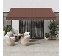 vidaXL Toldo Retráctil Poliéster y Acero 400 x 350 cm Multicolor Marrón