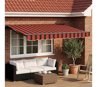 vidaXL Toldo retráctil manual Naranja, Negro y Amarillo 3,5 x 2 m