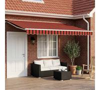 vidaXL Toldo retráctil manual Naranja, Negro y Amarillo 4,5 x 3,5 m