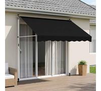 vidaXL Toldo retráctil Manual Negro 100 cm
