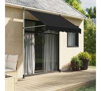 vidaXL Toldo retráctil manual Negro 200 cm, Jardín y , Toldo Ajustable, Cubierta , Pérgola Retráctil, Protección Exterior, Refugio Flexible para