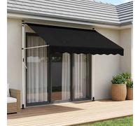 vidaXL Toldo retráctil manual Negro 400 cm
