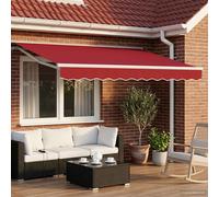 vidaXL Toldo retráctil manual Rojo 3,5 x 2,5 m
