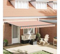 vidaXL Toldo Retráctil Poliéster y Acero 450 x 350 cm Multicolor Azul Y Naranja