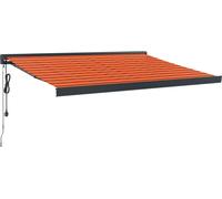 vidaXL. Toldo retráctil, naranja y marrón, 3,5 x 2,5 m, tela y aluminio