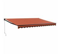 vidaXL. Toldo retráctil, naranja y marrón, 4,5 x 3 metros, fabricado en tela y aluminio