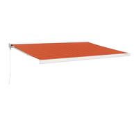 vidaXL. Toldo retráctil, naranja y marrón, 4,5 x 3 metros, fabricado en tela y aluminio