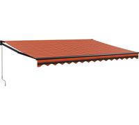vidaXL. Toldo retráctil, naranja y marrón, 4x3 metros, tela y aluminio