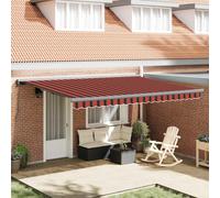 vidaXL Toldo retráctil Naranja y Negro 400 x 300 cm Lona y Aluminio