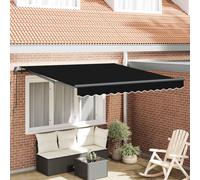 vidaXL Toldo retráctil Negro 300 x 250 cm Poliéster y Aluminio