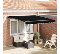 vidaXL Toldo retráctil Negro 350 x 250 cm Poliéster