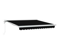 vidaXL Toldo retráctil Negro 350 x 250 cm Tela y Metal