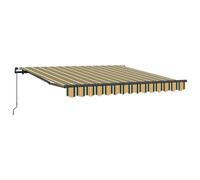 vidaXL Toldo Retráctil Poliéster y Acero 300 x 250 cm Multicolor Verde Y Amarillo