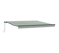 vidaXL Toldo Retráctil Poliéster y Acero 400 x 300 cm Multicolor Verde y blanco