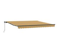 vidaXL Toldo Retráctil Poliéster y Acero 400 x 350 cm Multicolor Amarillo/Gris/Blanco