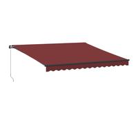 vidaXL Toldo Retráctil Poliéster y Acero 400 x 350 cm Multicolor Burdeos