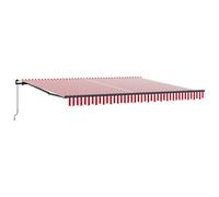 vidaXL Toldo Retráctil Poliéster y Acero 400 x 350 cm Multicolor Rojo Y Blanco
