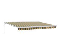 vidaXL Toldo retráctil Verde y blanco 400 x 350 cm