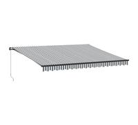 vidaXL Toldo Retráctil Poliéster y Acero 450 x 350 cm Multicolor Antracita Y Blanco