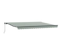 vidaXL Toldo retráctil manual Verde y blanco 450 x 350 cm Poliéster y acero resistente al clima