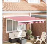 vidaXL Toldo retráctil Rojo y blanco 350 x 250 cm Lona y Aluminio Red