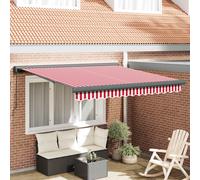 vidaXL Toldo retráctil Rojo y blanco 350 x 250 cm Lona y Aluminio Red