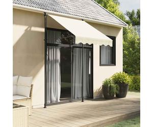 vidaXL Toldo retráctil tela y acero crema 200x115 cm