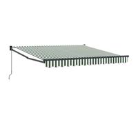vidaXL Toldo Retráctil Verde y 350 x 250 cm Poliéster y Aluminio, Toldo Ajustable, Elegante y retráctil, Ideal para el jardín, Resistente UV y práctica protección al Aire Libre