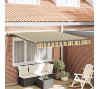 vidaXL Toldo retráctil Verde y amarillo 300 x 250 cm