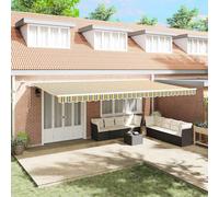 vidaXL Toldo retráctil Verde y amarillo 600 x 300 cm Poliéster