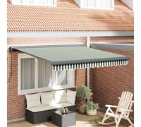vidaXL Toldo retráctil Verde y blanco 300 x 250 cm Lona y Aluminio