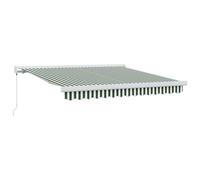 vidaXL Toldo retráctil Verde y blanco 350 x 250 cm Lona y Aluminio
