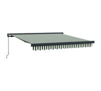 vidaXL Toldo retráctil Verde y blanco 350 x 250 cm Lona y Aluminio