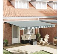 vidaXL Toldo retráctil Verde y blanco 4 x 3 m Lona y Aluminio