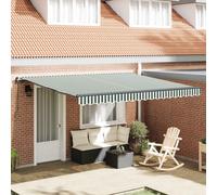vidaXL Toldo retráctil Verde y blanco 400 x 300 cm